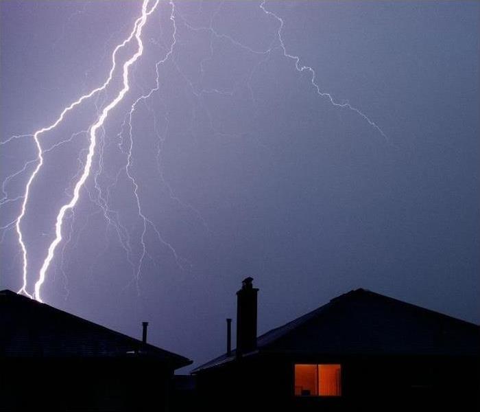 Phoenix home during a monsoon lightning storm